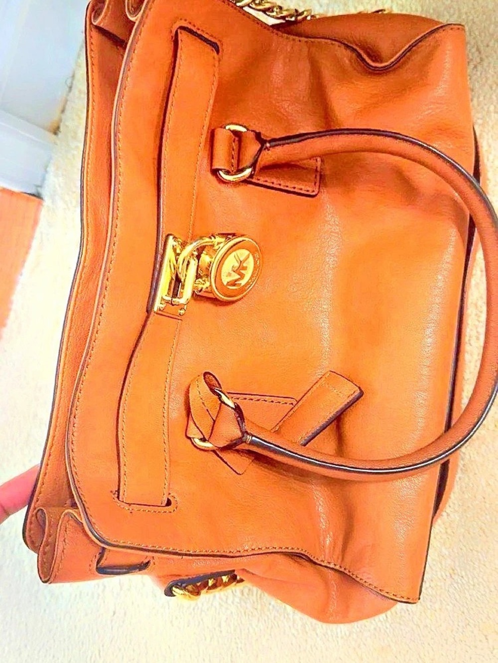 Michael Kors Hamilton East West Satchel Brown Tote NWT